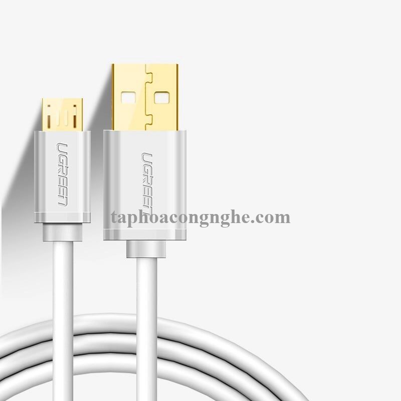 Ugreen 10847 0.5M màu Trắng Cáp sạc truyền dữ liệu USB 2.0 sang MICRO USB lõi đồng US125 30010847